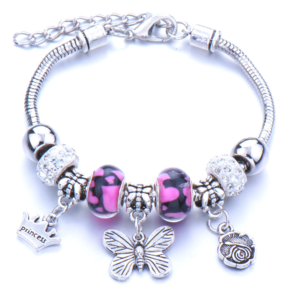 Wholesale Butterfly Pendant Multicolor Beaded DIY Bracelet